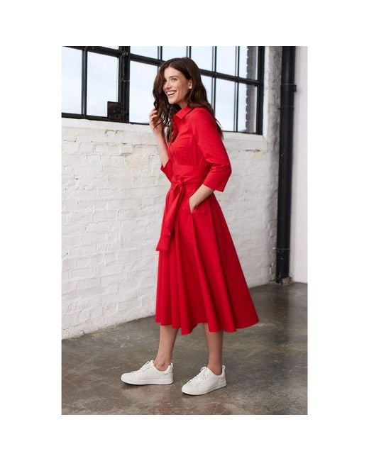 Marianna Déri Red Shirtdress With Tie Belt