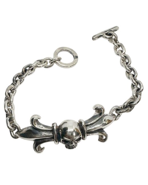 Tg-Jewellery by Tamara Gervasio Metallic Reign And Ruin Skull Crest Bracelet Sterling One Of A Kind for men