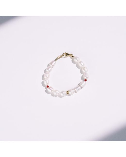 Urbane Jewelry Studio Metallic Ruby Pearl Bracelet