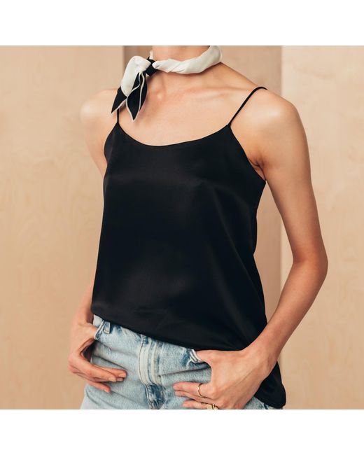 MIONÈ Black Silk Camisole Top