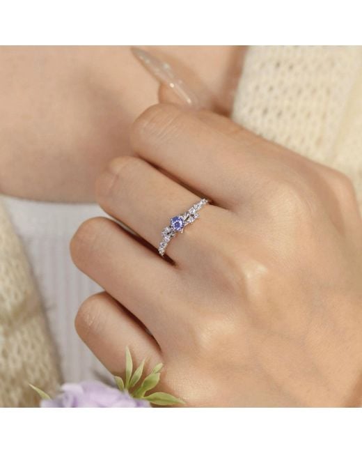 Azura Jewelry New York White Stardust Tanzanite Ring Vermeil