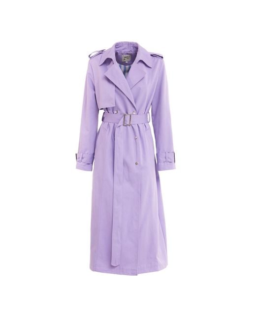 Julia Allert Purple Belted Classic Longline Trench Coat – Lilac