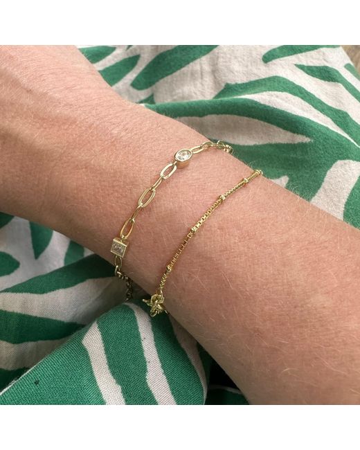 Clemence Wren Metallic Asymmetric Gemstone Bracelet