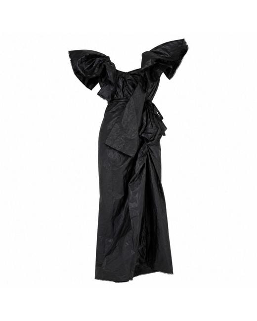 Miro Misljen Black Midnight Ruffle Statement Gown