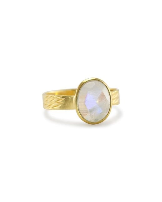 Isla Silver Metallic Moonstone Ring
