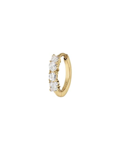 Zohreh Metallic Diamond & Topaz Scattered Huggie Hoop Earring 9K
