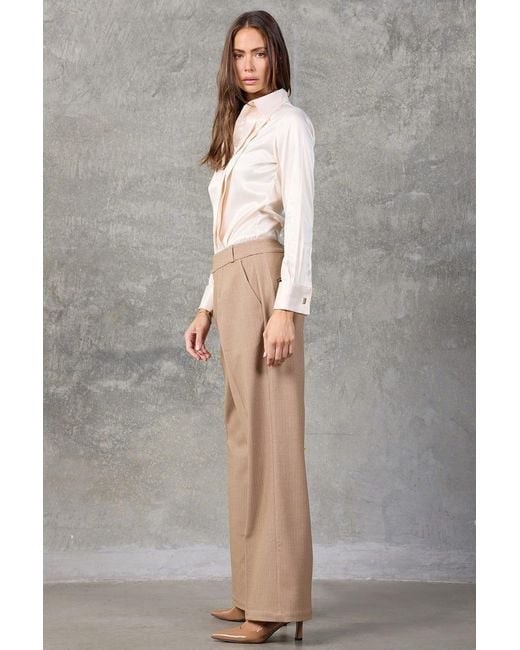 Madison / Savile Natural Ivory Regent Pleated Satin French Cuff