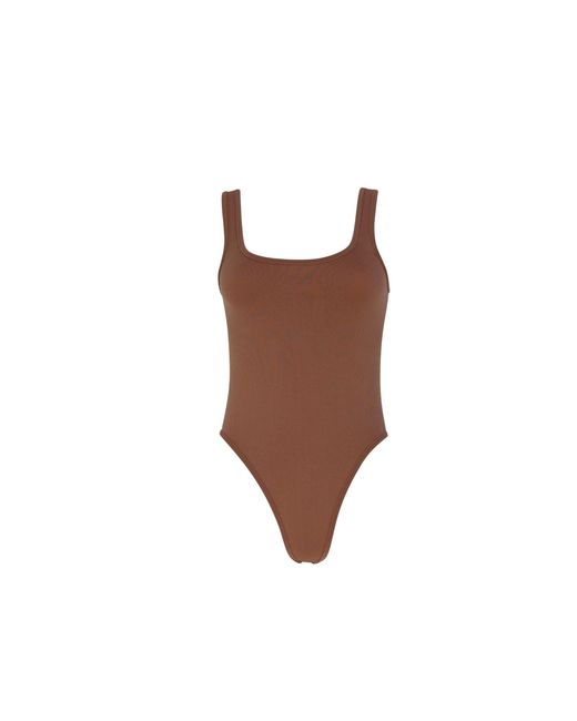 Circular Path Brown Amanda Tank Bodysuit