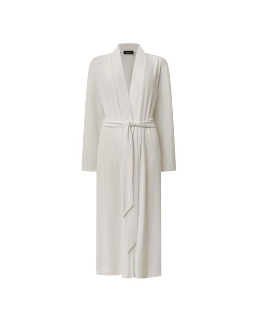James Lakeland White Long Wrap Jersey Cardigan