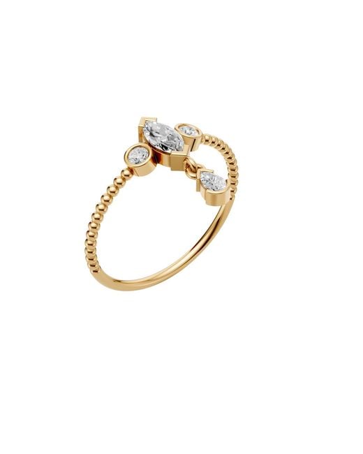 Aya Fine Jewelry Metallic Marquise & Pear Lab Diamond Dangle Ring