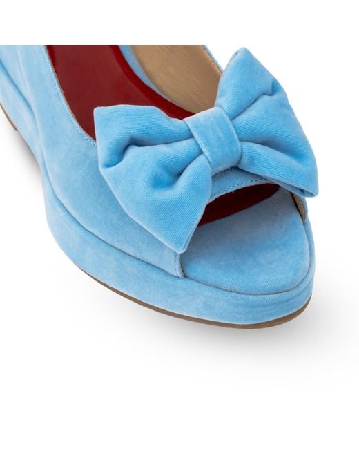 Rosamund Muir London Blue Rignana Baby Velvet Wedges