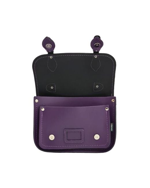 Zatchels Purple Leather Midi Satchel