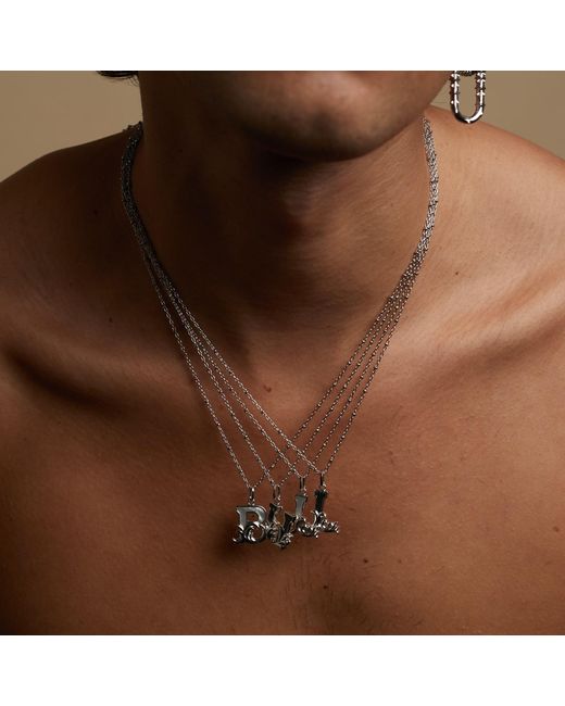 Kasun Metallic Plated A Initial Necklace With Marble