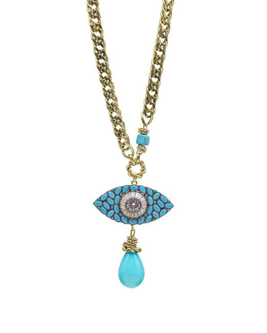 Bayemeyc Blue Taleas Charm Necklace