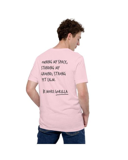 Anchor and Crew Pink Cotton Think Ocean Gorilla Aspirations Cotton Embroidered T-Shirt for men