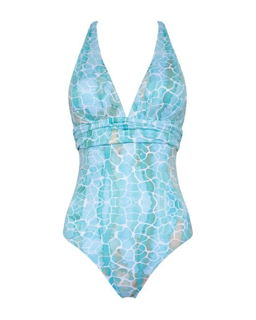 Sophia Alexia Blue Aqua Pebbles Santorini Swimsuit