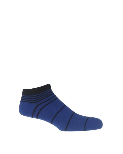 Peper Harow - Made in England Blue Trainer Socks Bundle for men