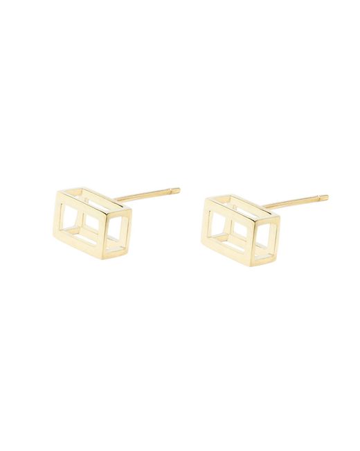 Sheida Farrokhi Metallic Rectangle Stud Earrings
