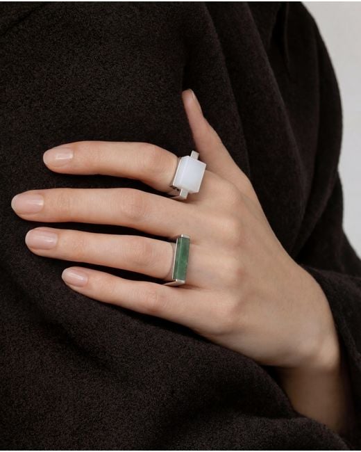 seree Blue Year Of The Horse Jade Stone Saddle Ring