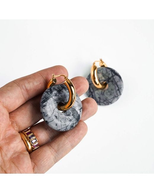 Edgar Navarro Jewelry Green Edgar Navarro Network Jasper Hoop Earrings