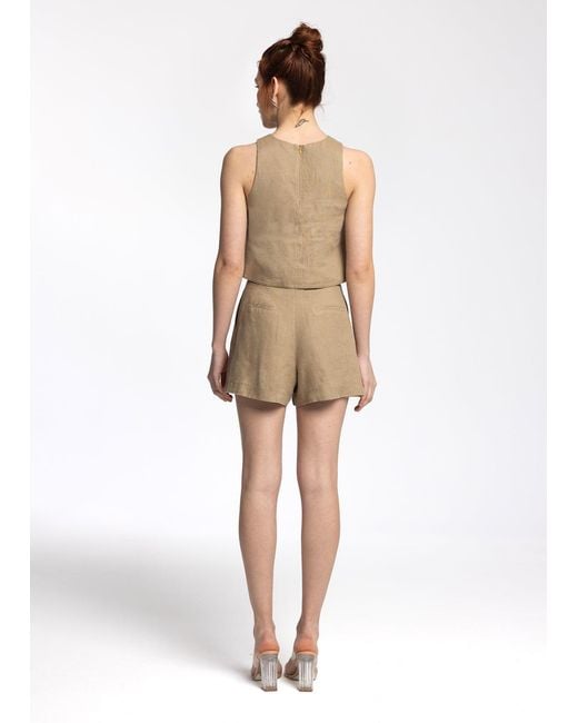 Monlicia Natural Lena Linen Top