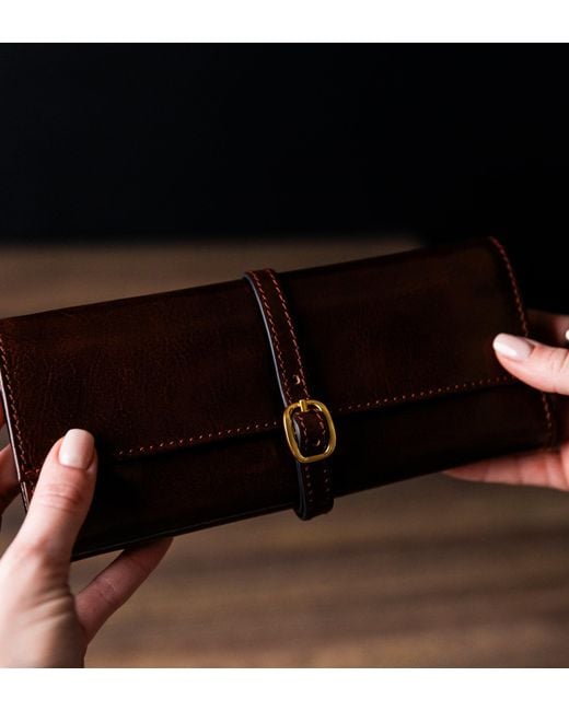 Time Resistance Brown Leather Jewelry Case
