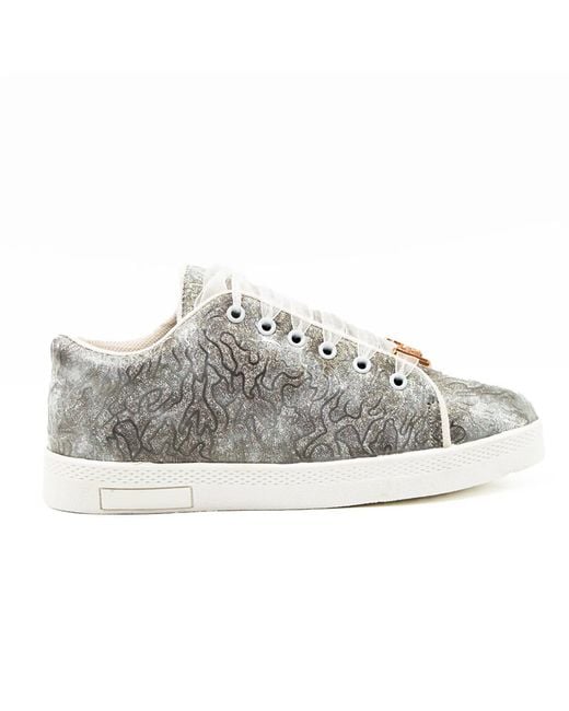Rettrose Gray Brielle Luxury Satin Handmade Embellished Tennis Shoe