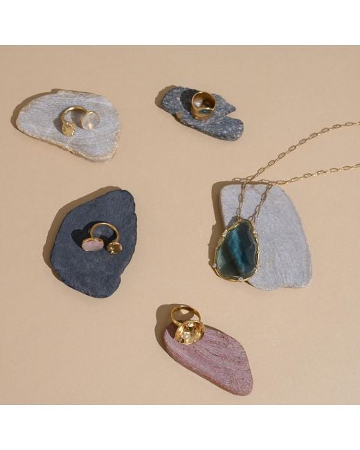 Rare Matters Jewelry Blue Gemstone Teardrop Necklace