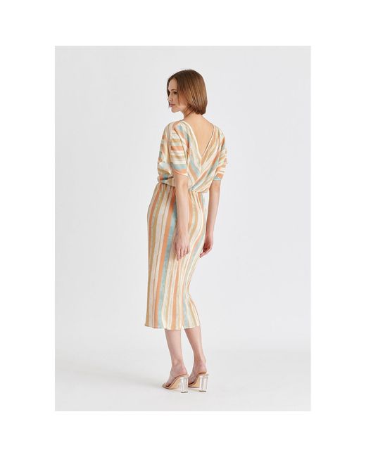 Paisie Natural Two-Way Plisse Dress