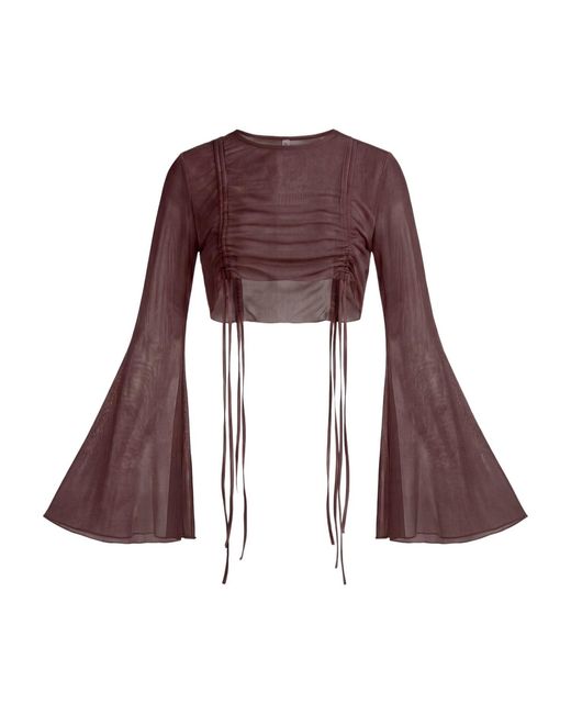 Alevy Studios Brown The Drawstring Top