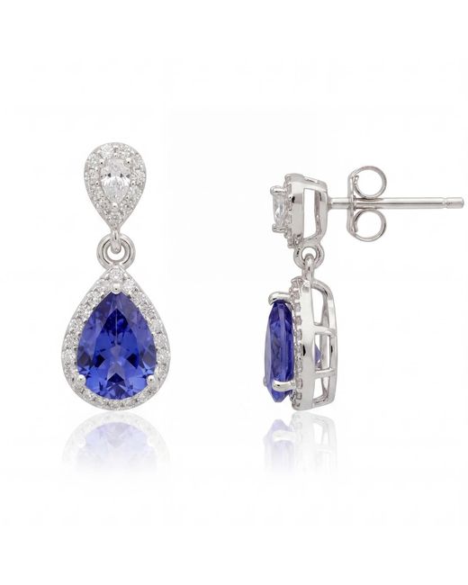 Latelita London Blue Phillippa Drop Earrings Tanzanite
