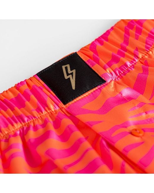 Ekcentrik Red Satin Boxers Wild Sunrise for men
