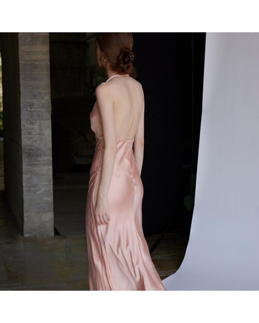 Belsize25 Pink Rosa Series – Coral Dress With Handmade Rose Detail