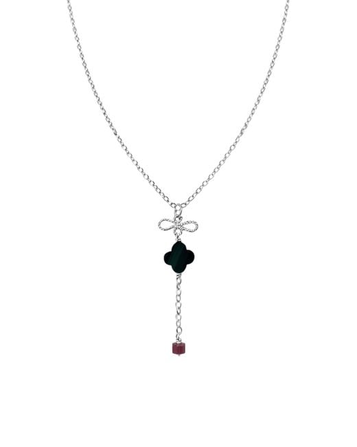Inari Jewellery White Sago Charm Drop Necklace