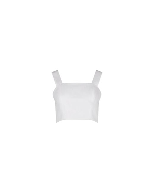 Shikanzy White Lilly Bustier Cotton With Adjustable Straps