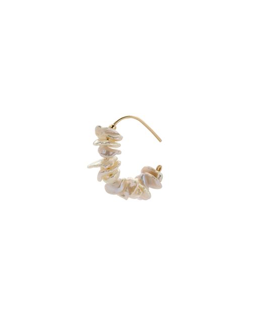 Bombyx House Metallic Petal Pearl Half Moon Earring Hook