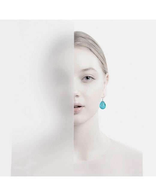 Laura Daili Blue Aquamarine Glow Teardrop Earrings