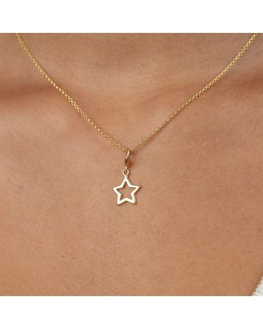 Lily Charmed Metallic Plated Open Star Necklace
