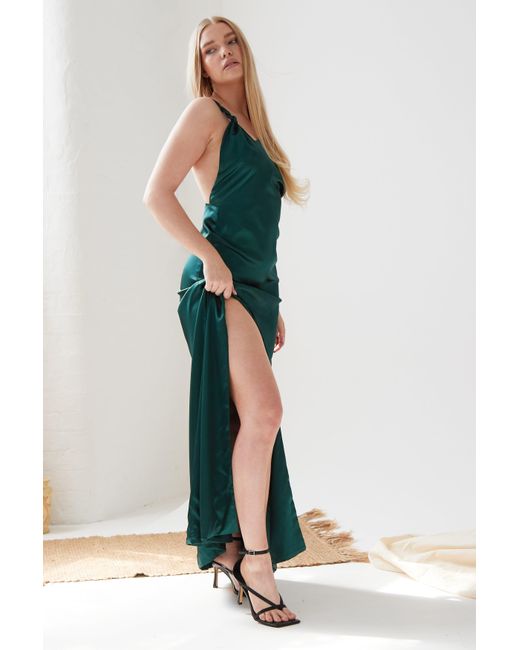 Sarvin Green Backless Maxi Dress