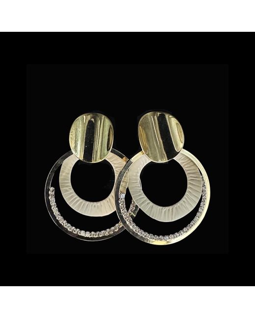Nart Nature Making Art Metallic The Shiny Arch Buriti Natural Fiber Earrings