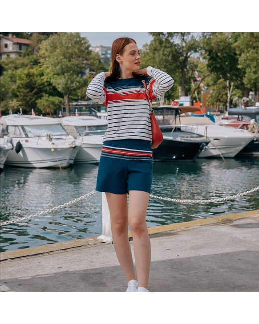 Peraluna Blue Sofia Organic Cotton Knit Shorts