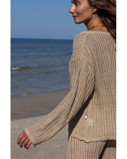 SALANIDA Natural Neutrals Sole 100% Linen Cardigan Sand