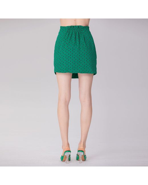 Smart and Joy Green Short Draped Skirt