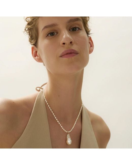 EVA REMENYI White Baroque Pearl Necklace