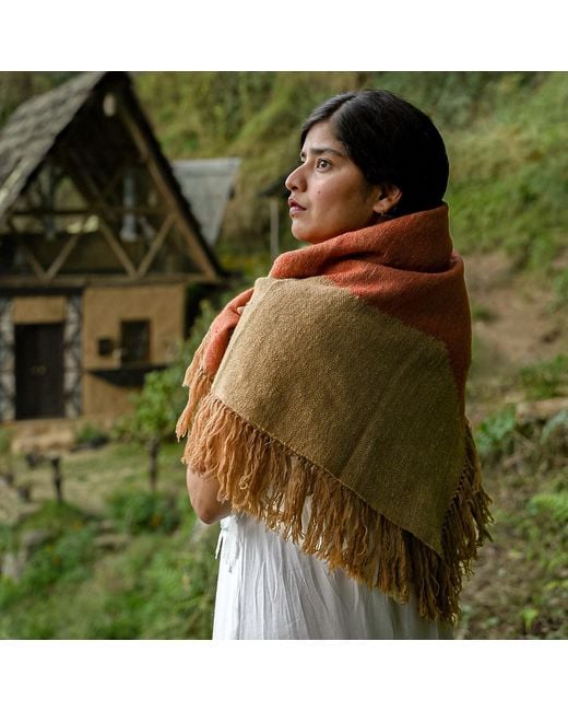Charkha & Loom Brown Vega Eri Silk & Wool Scarf