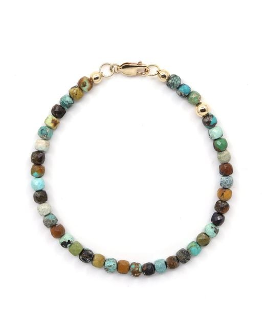 Shar Oke Metallic Neutrals Chrysocolla Cube Bracelet for men