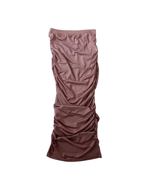 Circular Path Brown Ruched Skirt