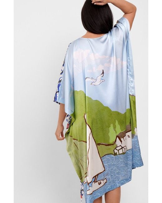 Jessica Russell Flint Blue Kaftan Dress