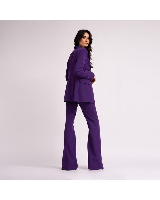 BLUZAT Purple Deep Flared Trousers