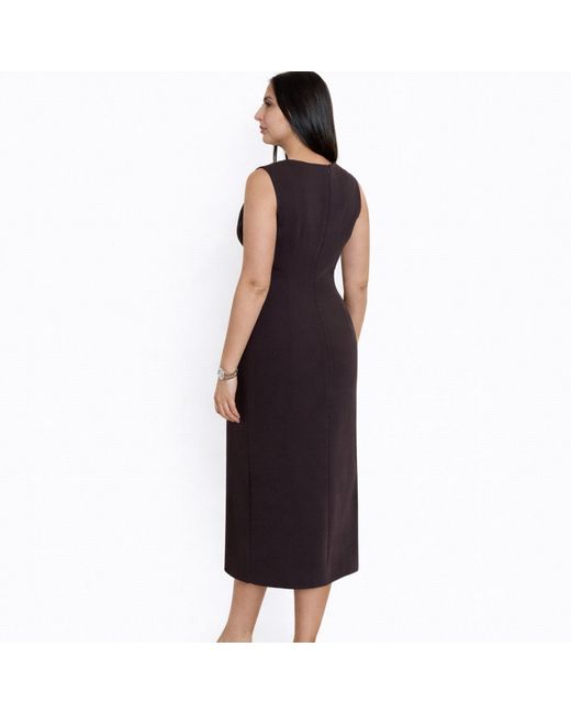 Nuvv Collection Purple Elegant Draped Midi Dress With Detail